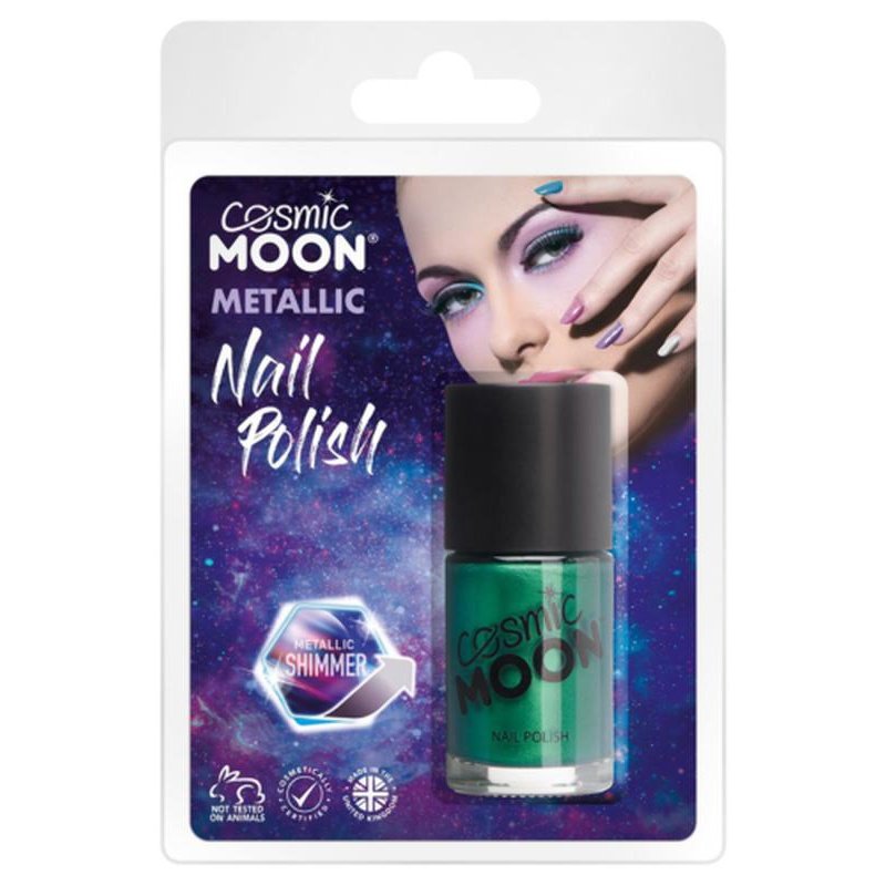 Cosmic Moon Metallic Nail Polish, Green, Clamshell-Make up and Special FX-Jokers Costume Mega Store