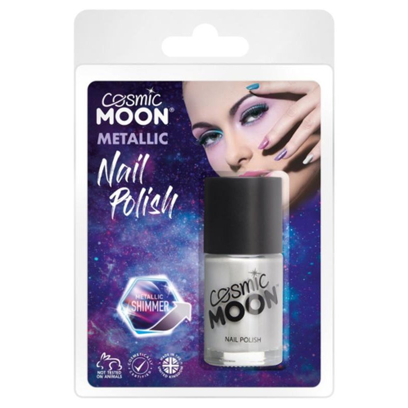 Cosmic Moon Metallic Nail Polish, Silver, Clamshell-Make up and Special FX-Jokers Costume Mega Store