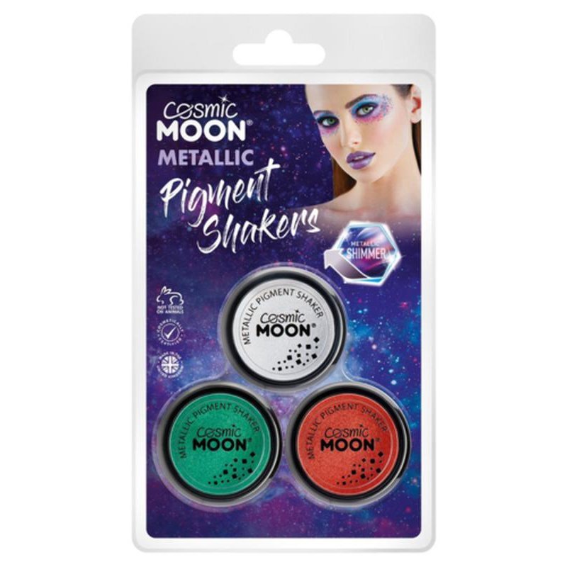 Cosmic Moon Metallic Pigment Shaker, Silver, Red, Green-Make up and Special FX-Jokers Costume Mega Store