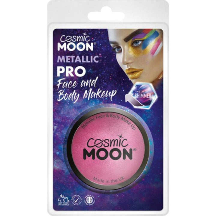 Cosmic Moon Metallic Pro Face Paint Cake Pots, Pink, Clamshell-Make up and Special FX-Jokers Costume Mega Store