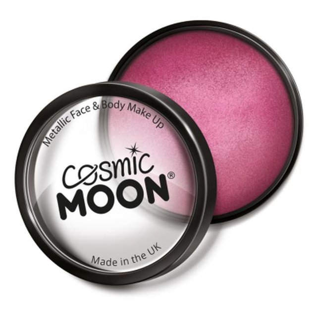 Cosmic Moon Metallic Pro Face Paint Cake Pots, Pink-Make up and Special FX-Jokers Costume Mega Store