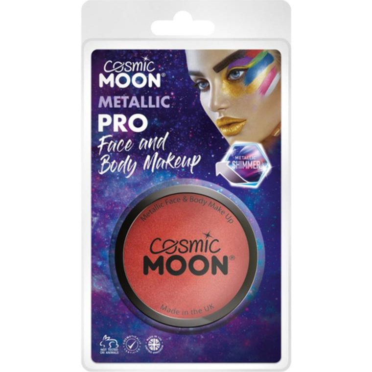Cosmic Moon Metallic Pro Face Paint Cake pots, Red, Clamshell-Make up and Special FX-Jokers Costume Mega Store