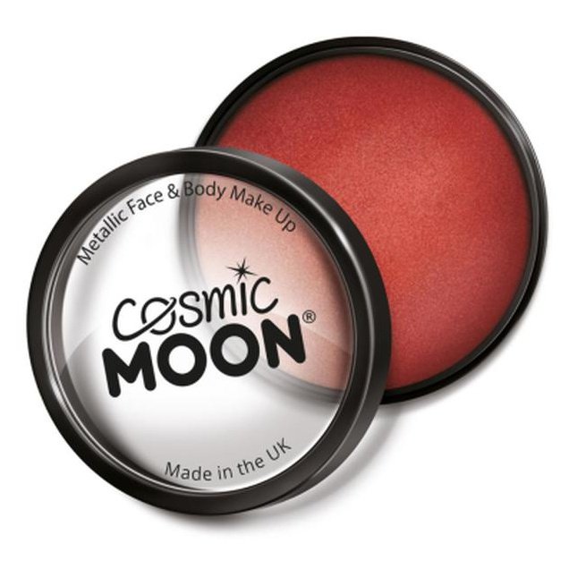 Cosmic Moon Metallic Pro Face Paint Cake Pots, Red-Make up and Special FX-Jokers Costume Mega Store