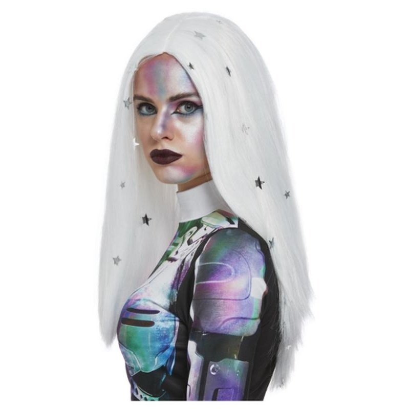 Cosmic Wig, White & Silver - Jokers Costume Mega Store