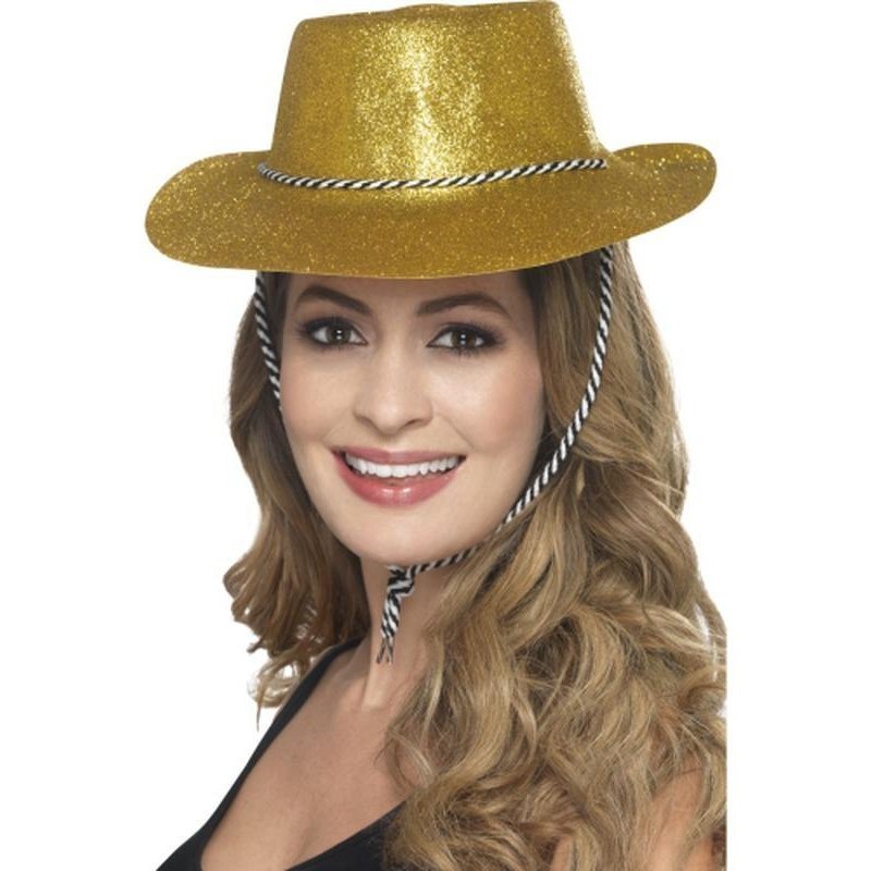 Cowboy Glitter Hat - Gold - Jokers Costume Mega Store
