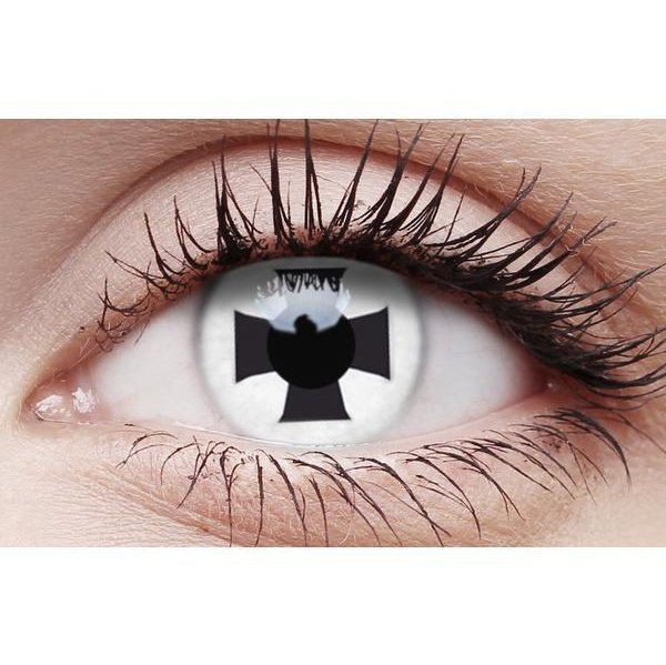 Crazy Lens Contacts - Black Cross - Jokers Costume Mega Store