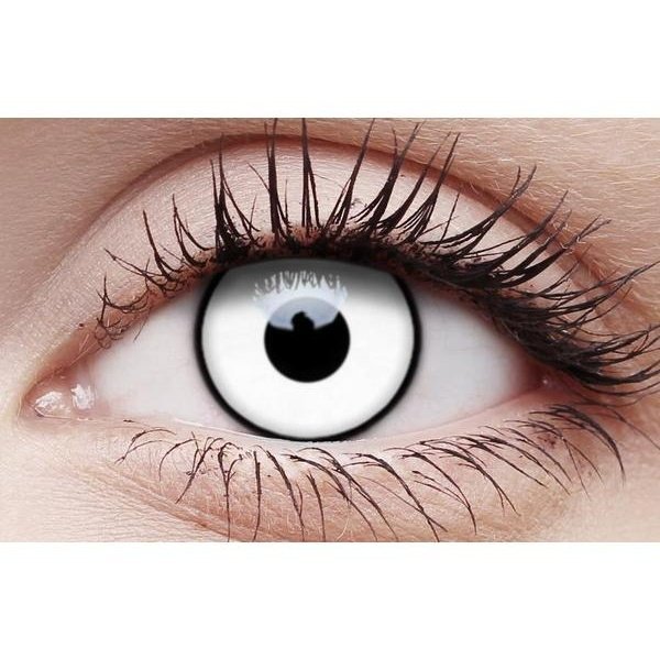 Crazy Lens Contacts - White Zombie - Jokers Costume Mega Store