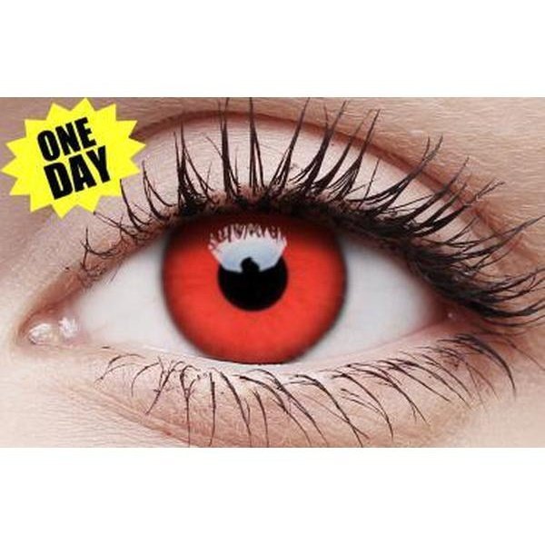 Crazy One-Day Contact Lens - Red Devil - Jokers Costume Mega Store