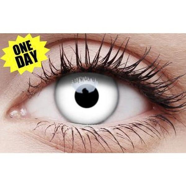 Crazy One-Day Contact Lens - Whiteout - Jokers Costume Mega Store