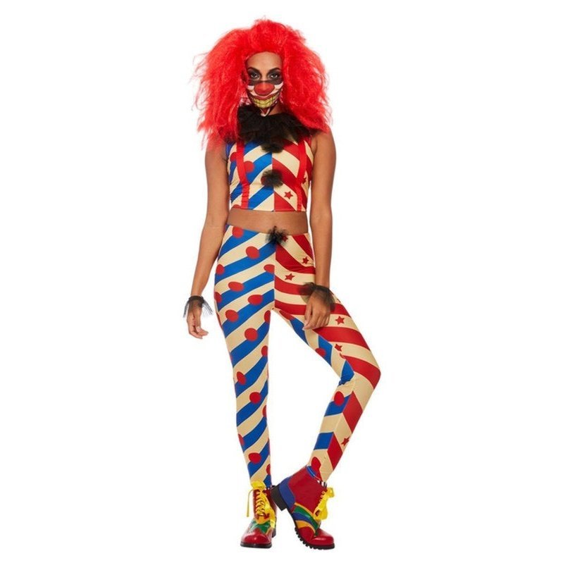 Creepy Clown Costume, Red & Blue - Jokers Costume Mega Store