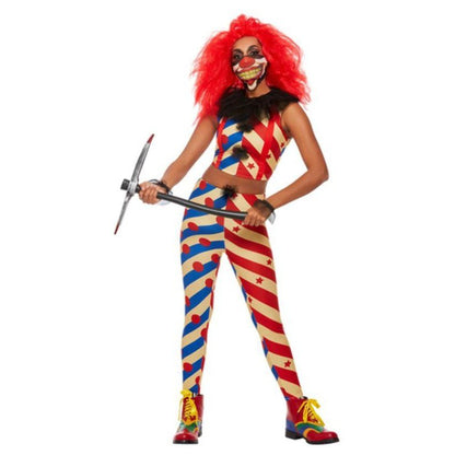 Creepy Clown Costume, Red & Blue - Jokers Costume Mega Store