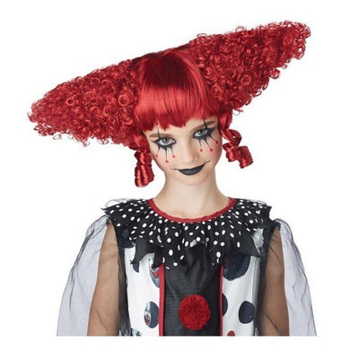 Creepy Clown Wig Dark Red - Jokers Costume Mega Store