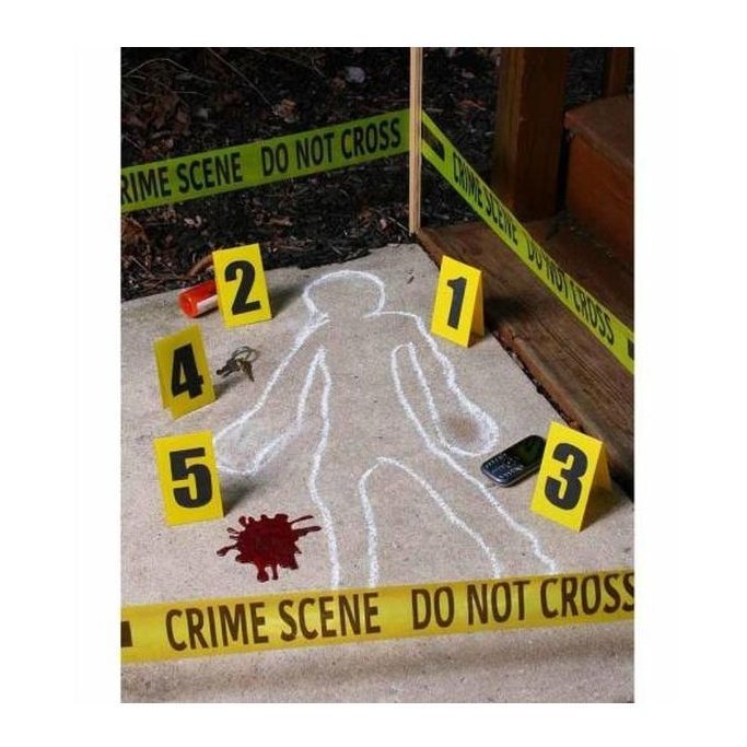 Crime Scene Kit With Blood Splat - Jokers Costume Mega Store