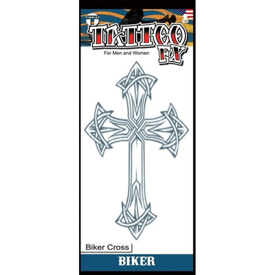 Cross Biker Temporary Tattoos - Jokers Costume Mega Store