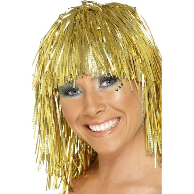 Cyber Tinsel Wig - Gold - Jokers Costume Mega Store