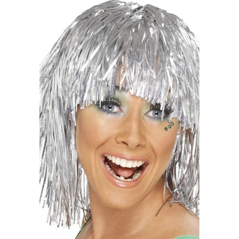 Cyber Tinsel Wig - Silver - Jokers Costume Mega Store