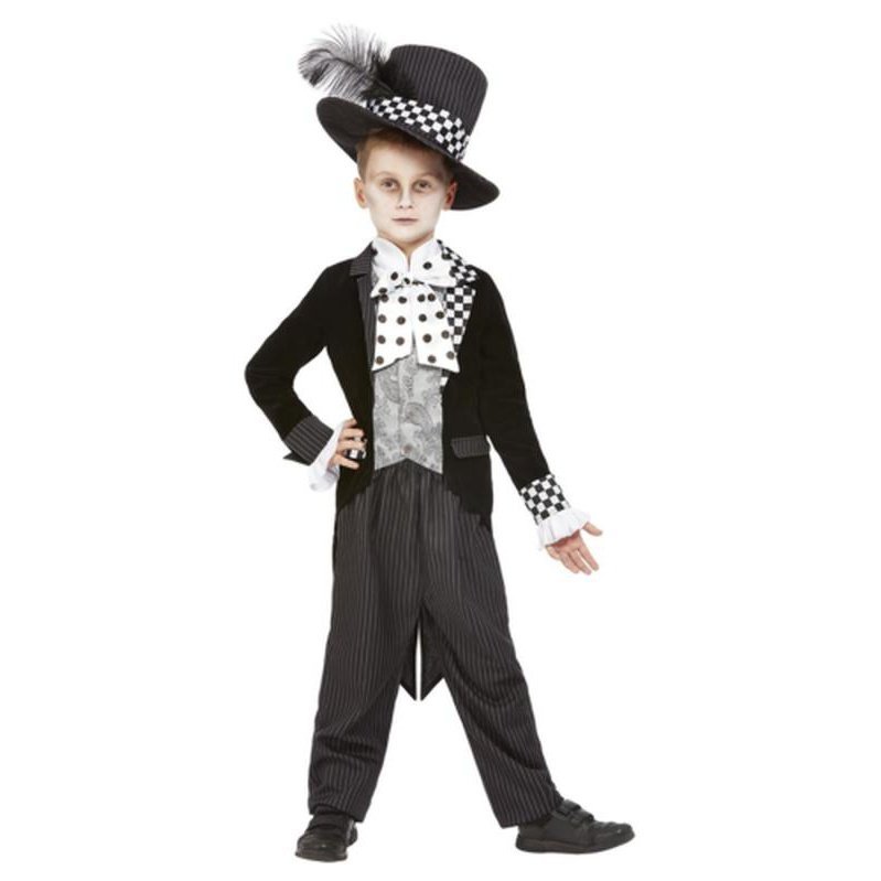 Dark Mad Hatter Costume, Black & White - Jokers Costume Mega Store