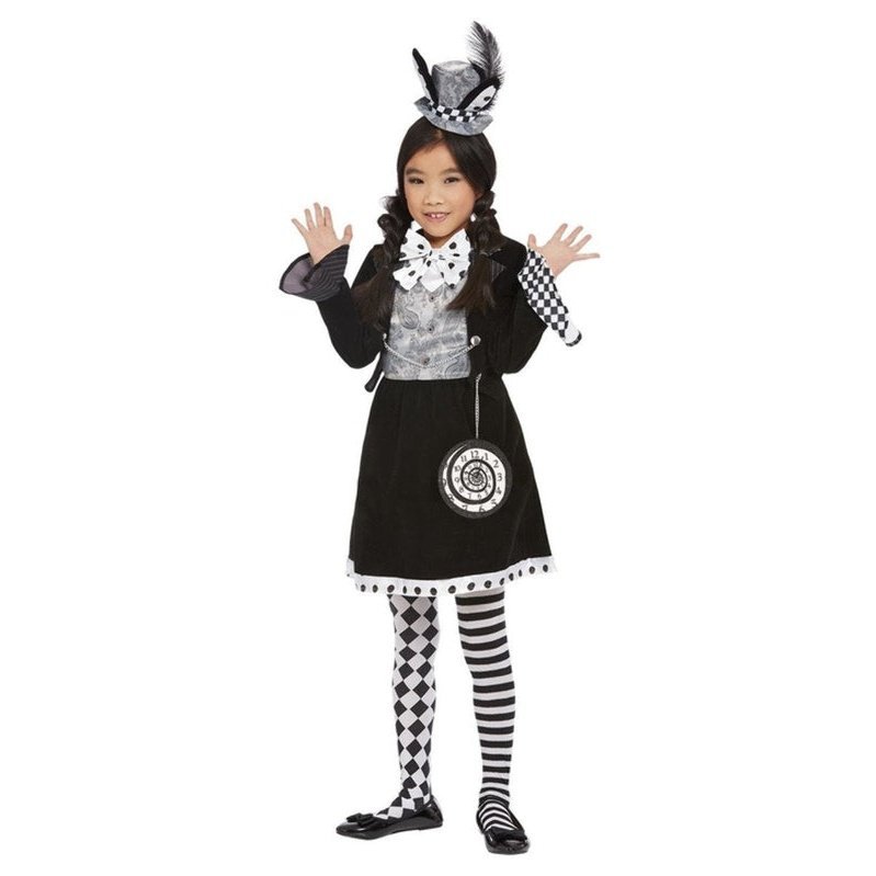 Dark Mad Hatter Dress Costume, Black & White - Jokers Costume Mega Store