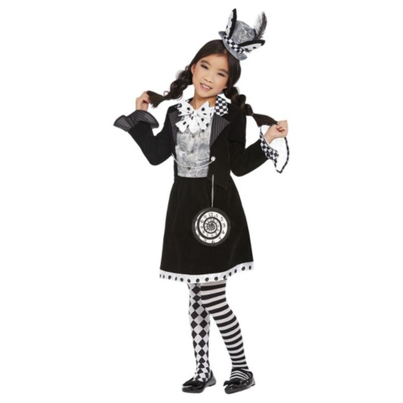 Dark Mad Hatter Dress Costume, Black & White - Jokers Costume Mega Store