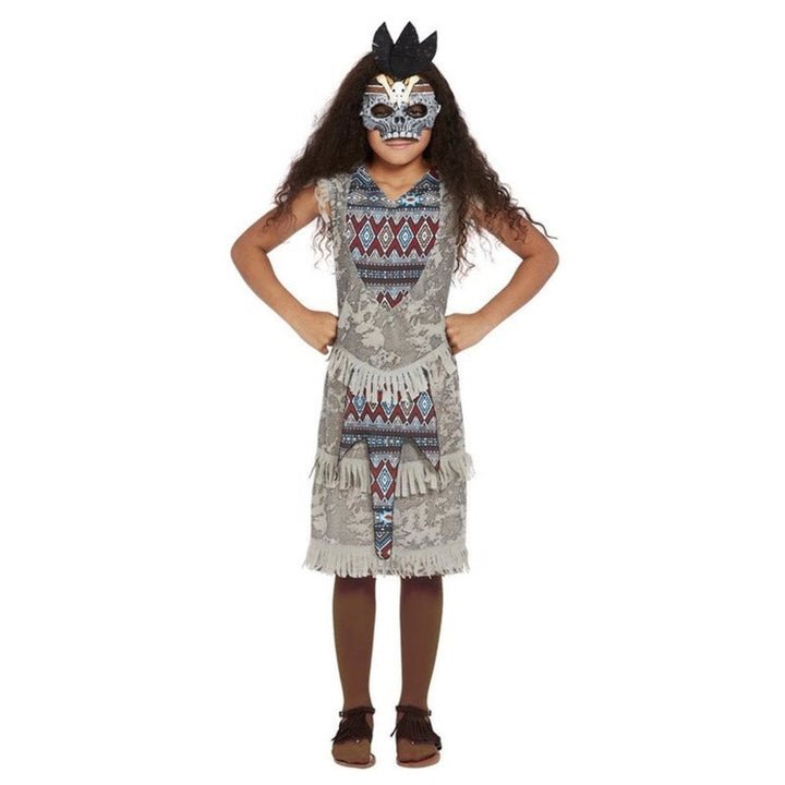 Dark Spirit Warrior Costume, Grey, Girl - Jokers Costume Mega Store