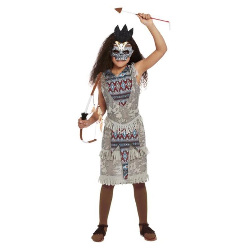 Dark Spirit Warrior Costume, Grey, Girl - Jokers Costume Mega Store