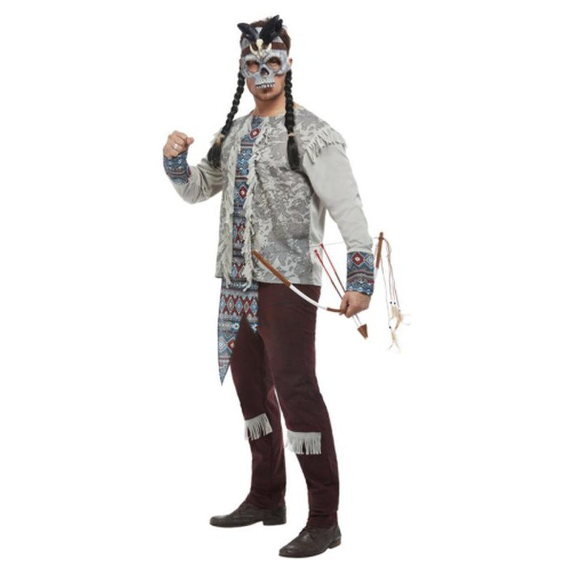 Dark Spirit Warrior Costume, Grey, Male - Jokers Costume Mega Store