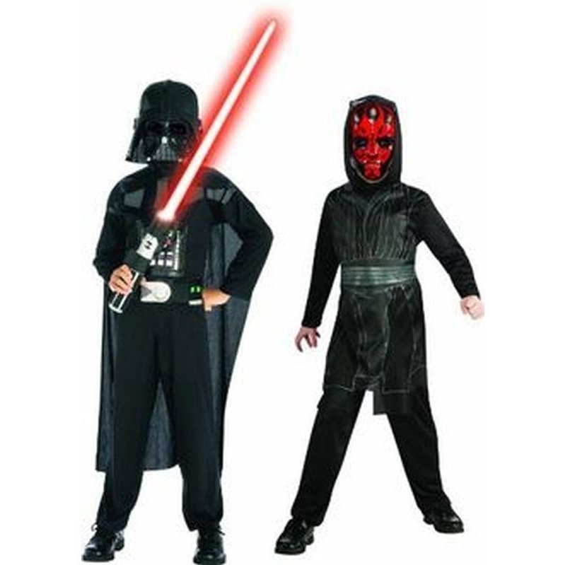 Darth Vader & Darth Maul Box Costume Set Size 4 6 - Jokers Costume Mega Store