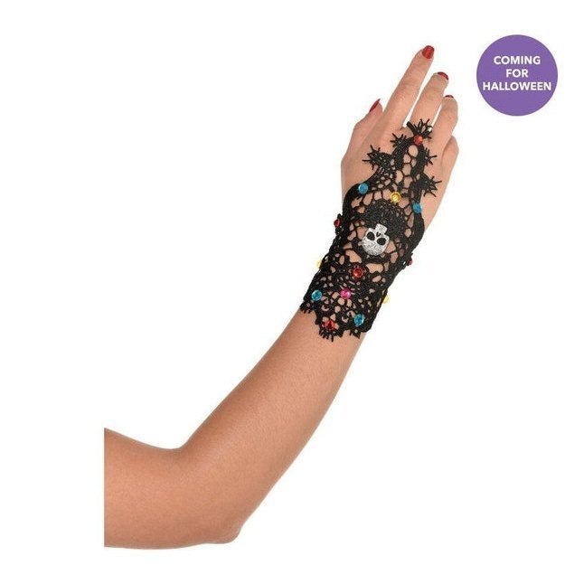Day Of The Dead Bracelet With Ring Ages 14+ - Jokers Costume Mega Store