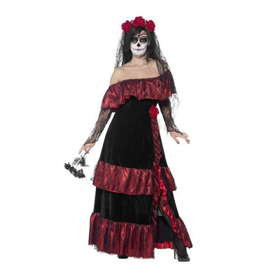 Day of the Dead Bride Costume, Black - Jokers Costume Mega Store