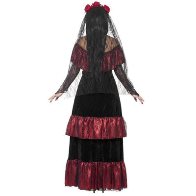 Day of the Dead Bride Costume, Black - Jokers Costume Mega Store