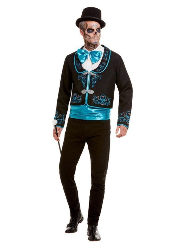 Day Of The Dead Costume, Black And Blue - Jokers Costume Mega Store