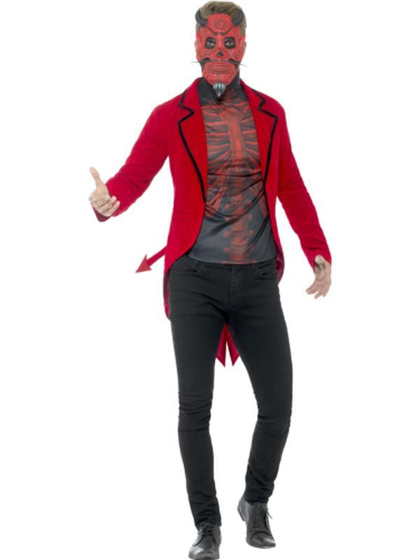 Day of the Dead Devil Costume, Red - Jokers Costume Mega Store