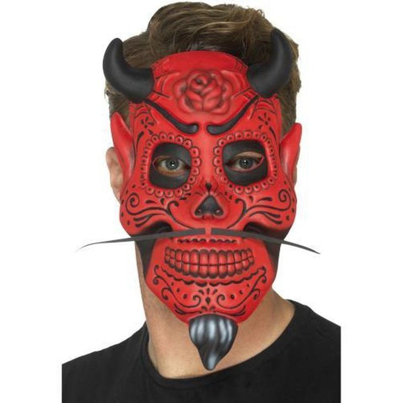 Day Of The Dead Devil Mask, Adult - Jokers Costume Mega Store