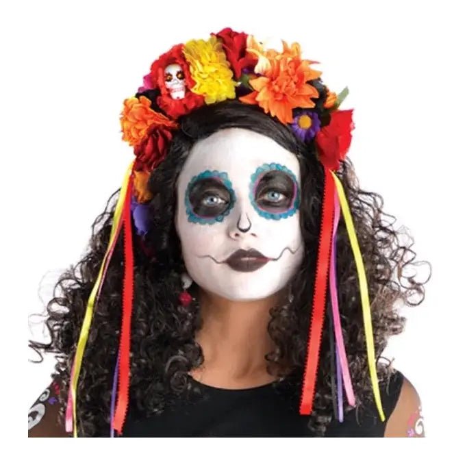 Day Of The Dead Flower Headpiece - Jokers Costume Mega Store