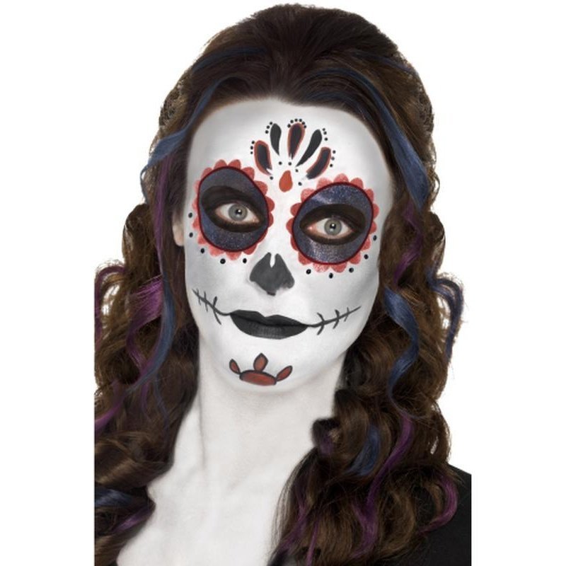 Day Of The Dead Make Up Kit, With Face Paints - Jokers Costume Mega Store
