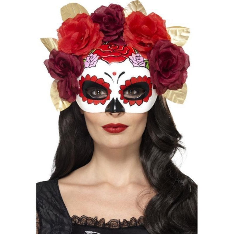 Day Of The Dead Rose Eyemask - Jokers Costume Mega Store
