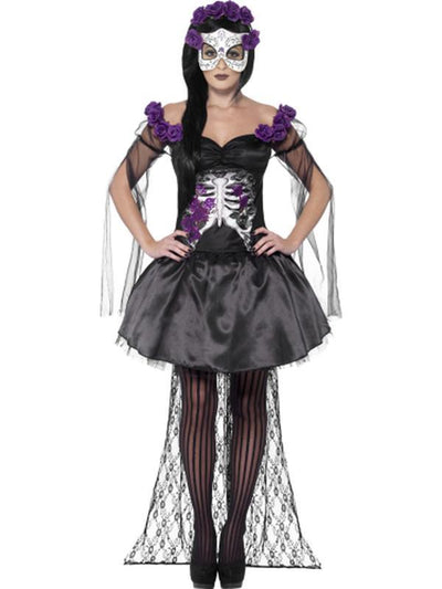 Day of the Dead Senorita Costume, Black - Jokers Costume Mega Store