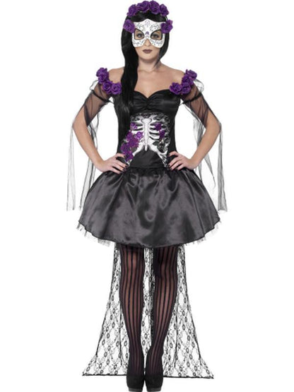 Day of the Dead Senorita Costume, Black - Jokers Costume Mega Store