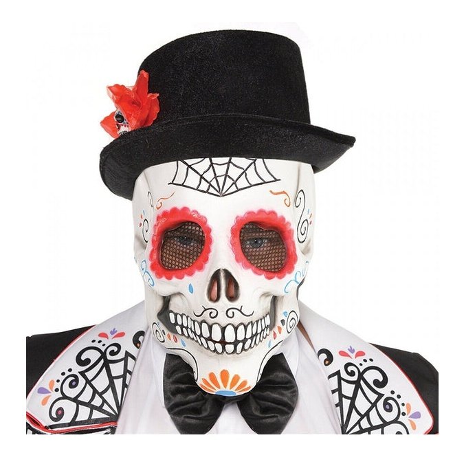 Day Of The Dead Sugar Skull Head Mask - Jokers Costume Mega Store