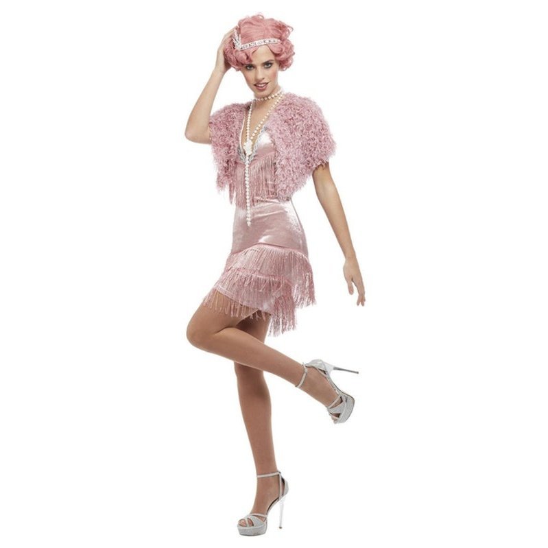 Deluxe 20s Vintage Pink Flapper Costume - Jokers Costume Mega Store