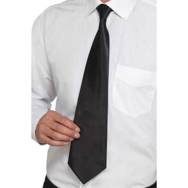 Deluxe Black Gangster Tie - Jokers Costume Mega Store