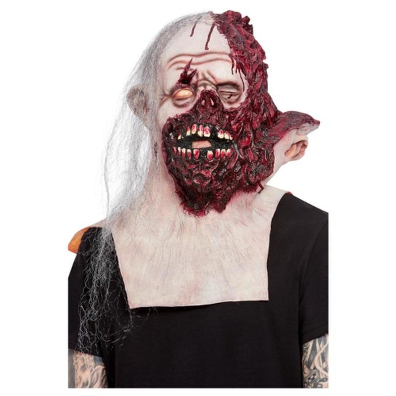 Deluxe Burnt Face Overhead & Neck Mask, Latex - Jokers Costume Mega Store