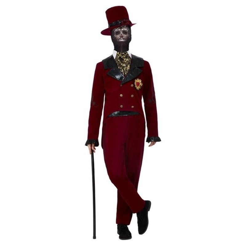 Deluxe Dotd Sacred Heart Groom Costume, Burgundy - Jokers Costume Mega Store