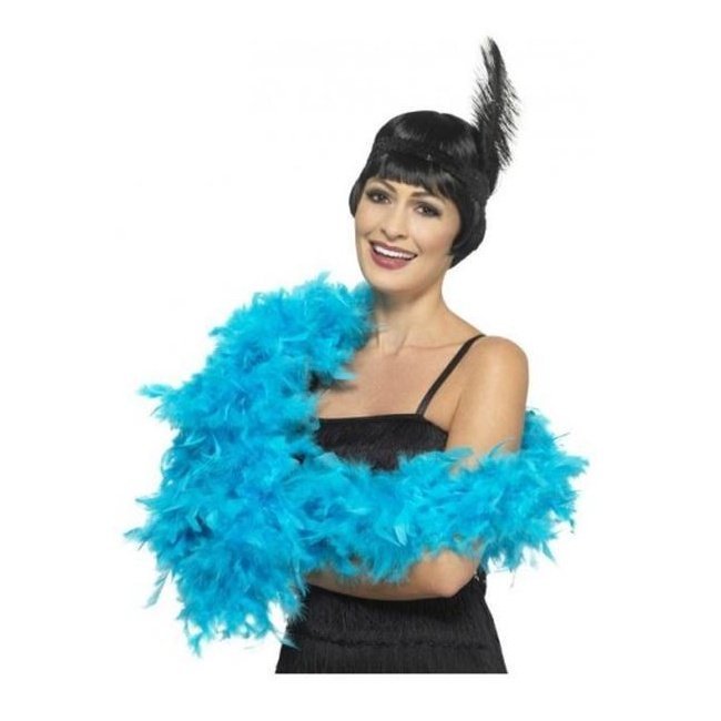 Deluxe Feather Boa, Turquoise Blue - Jokers Costume Mega Store