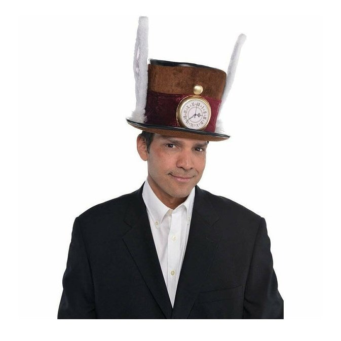 Deluxe Mad Hatter Hat, Brown, One Size - Jokers Costume Mega Store