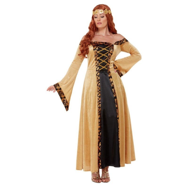 Deluxe Medieval Countess Costume, Gold - Jokers Costume Mega Store
