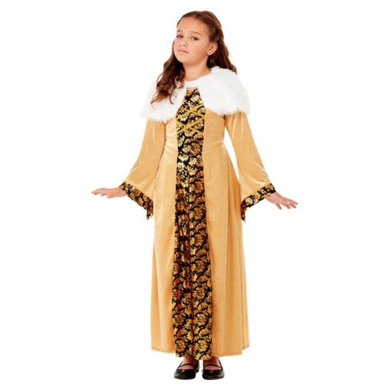 Deluxe Medieval Countess Costume, Gold, Child - Jokers Costume Mega Store