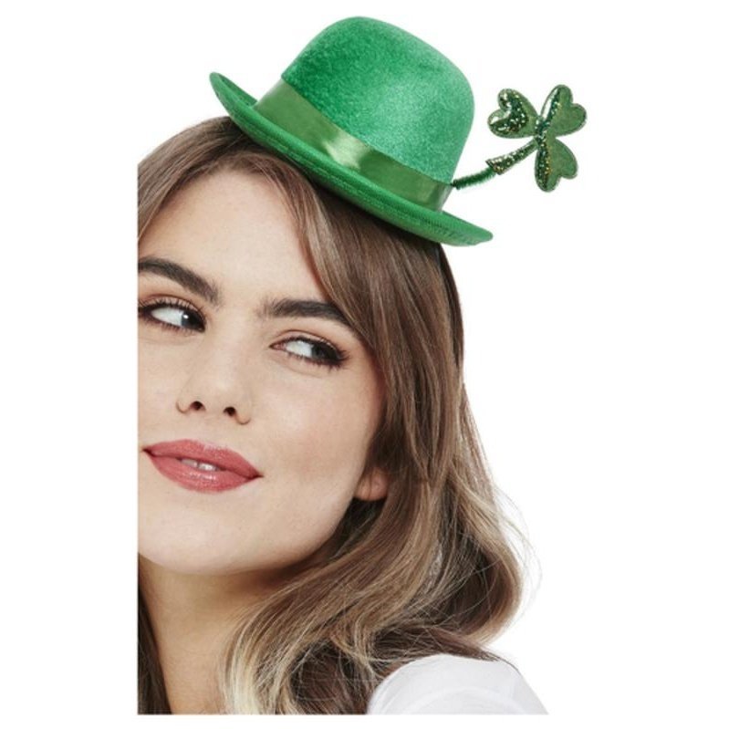 Deluxe Paddy's Day Mini Bowler Hat, Velour - Jokers Costume Mega Store