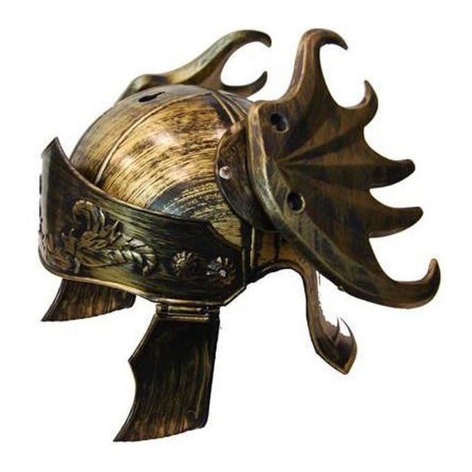 DELUXE ROMAN WARRIOR HELMET GOLD - Jokers Costume Mega Store