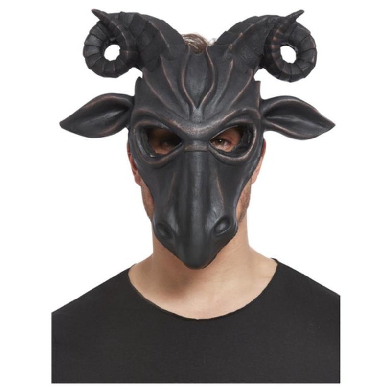 Deluxe Satanic Ram Mask, Foam Latex - Jokers Costume Mega Store